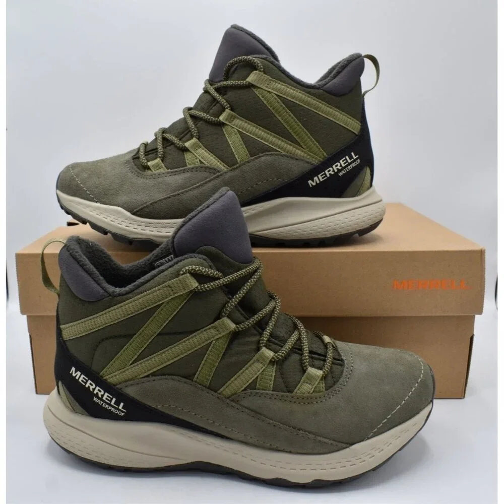 Merrell Women Size 8 Wide Bravada Edge 2 Thermo Demi Olive‎ Suede WP Boots
